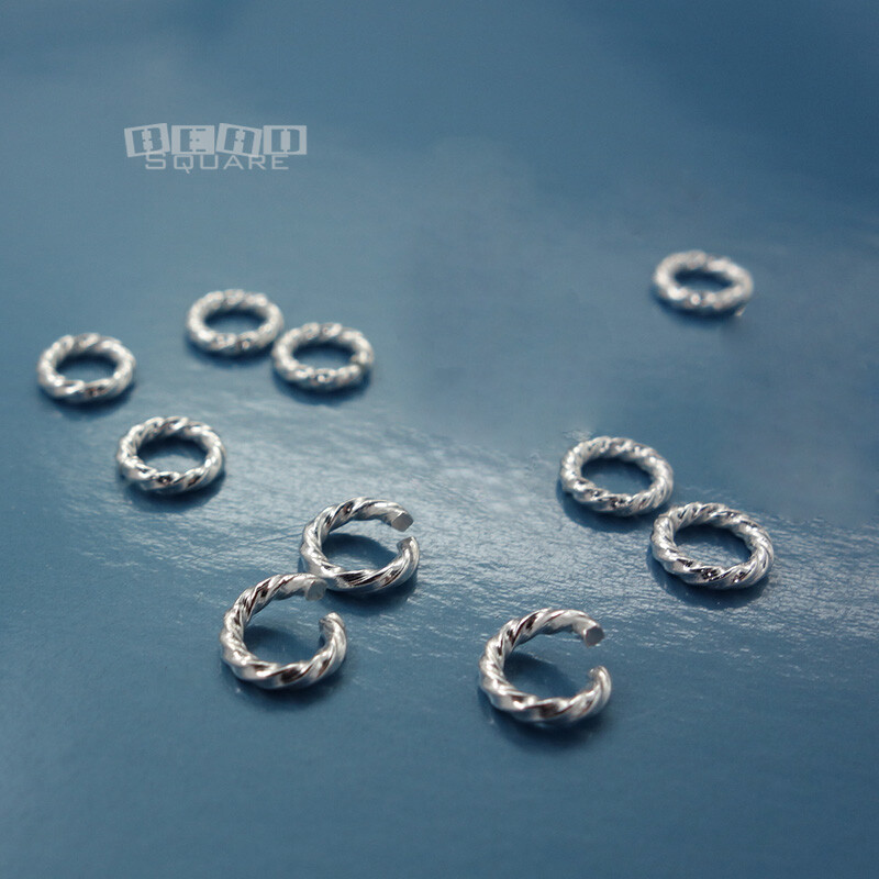 10 Solid Sterling Silver Twisted Rope Open Jump Ring Connectors [Choose Size]