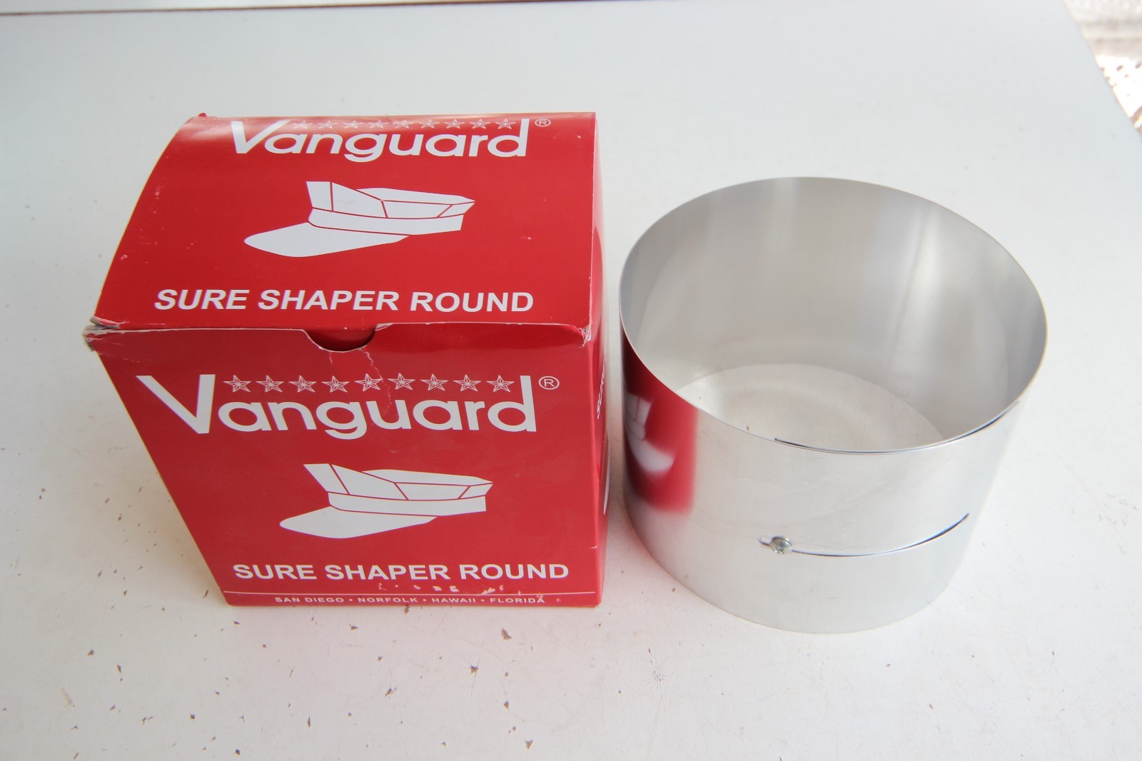 USN US NAVY FLEET COVER CARE SURE SHAPER 8 POINT HAT COVER METAL ROUND SHAPER