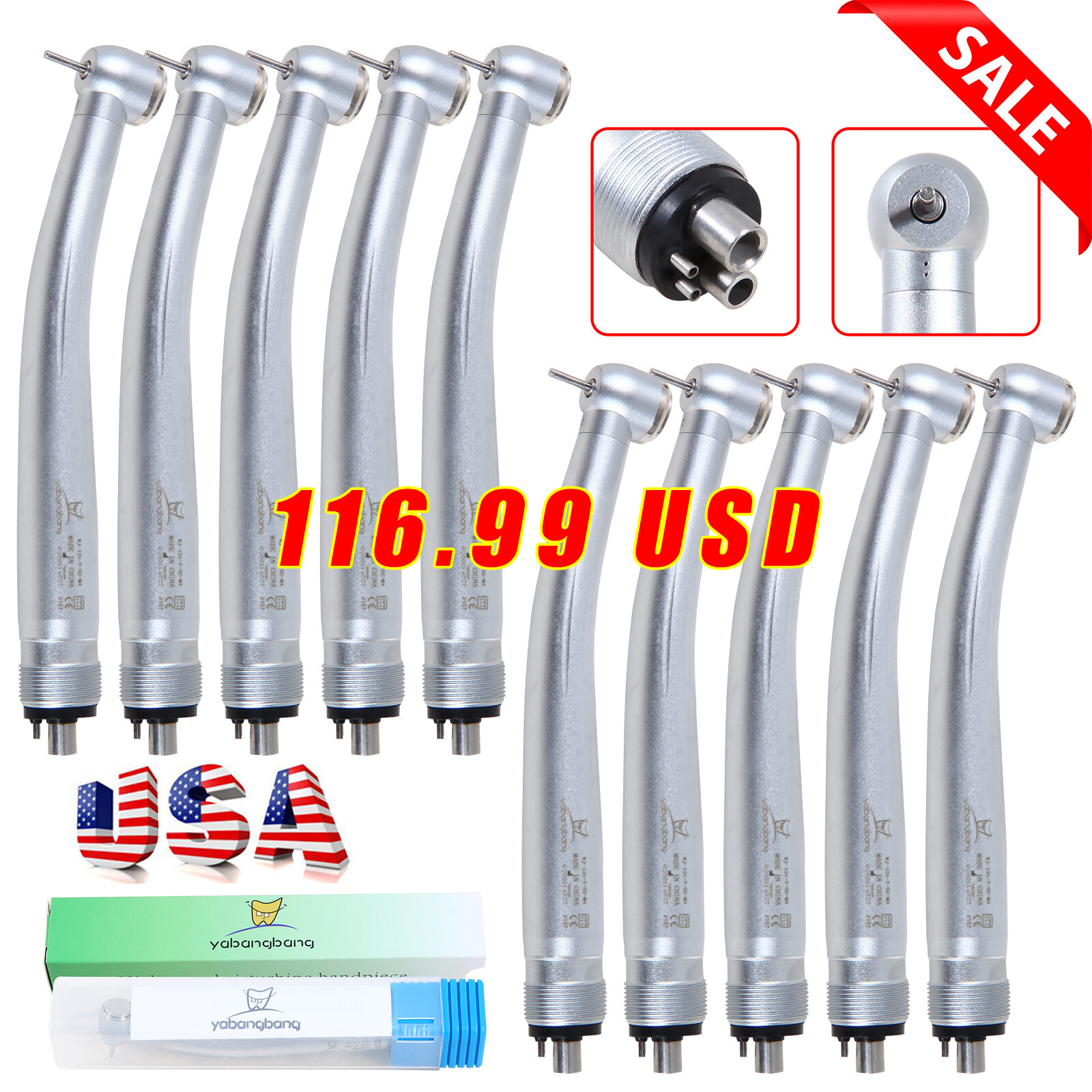 10* NSK PANA MAX Style Dental High Speed Handpiece Push Button 4Hole Air Turbine