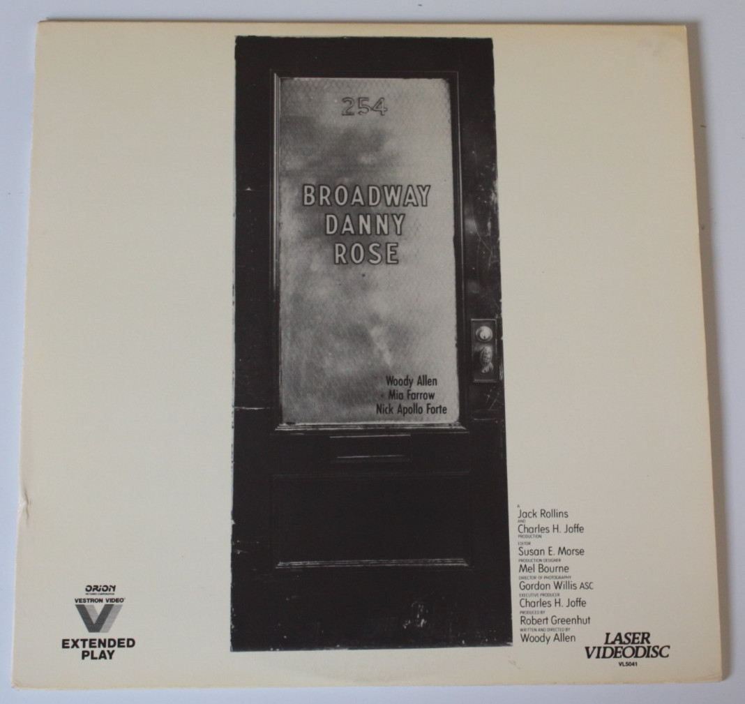 Broadway Danny Rose LaserDisc Woody Allen Mia Farrow Comedy VL5041