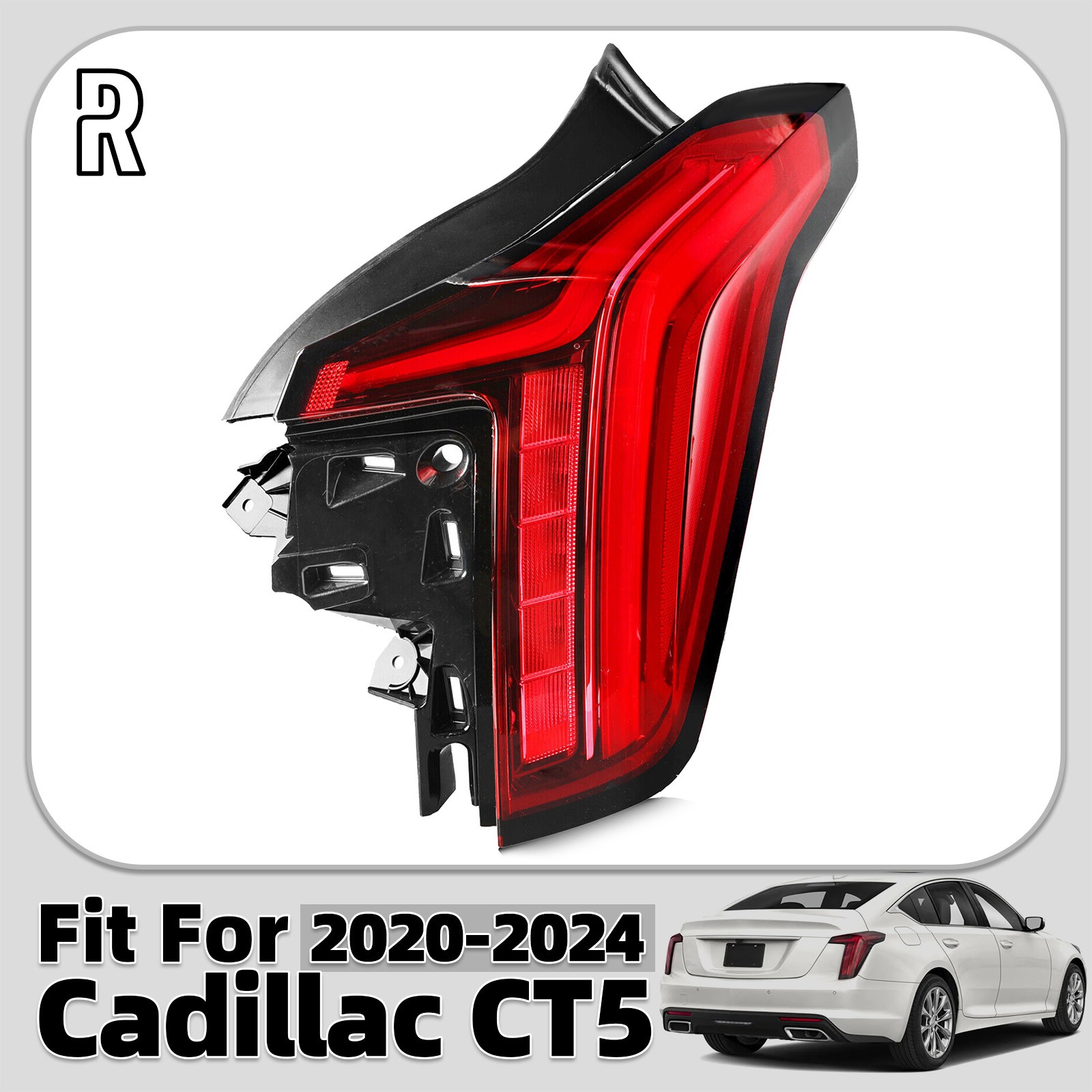 LED Tail Light For 2020-2024 2025 Cadillac CT5 Red Lens Rear Right Passenger