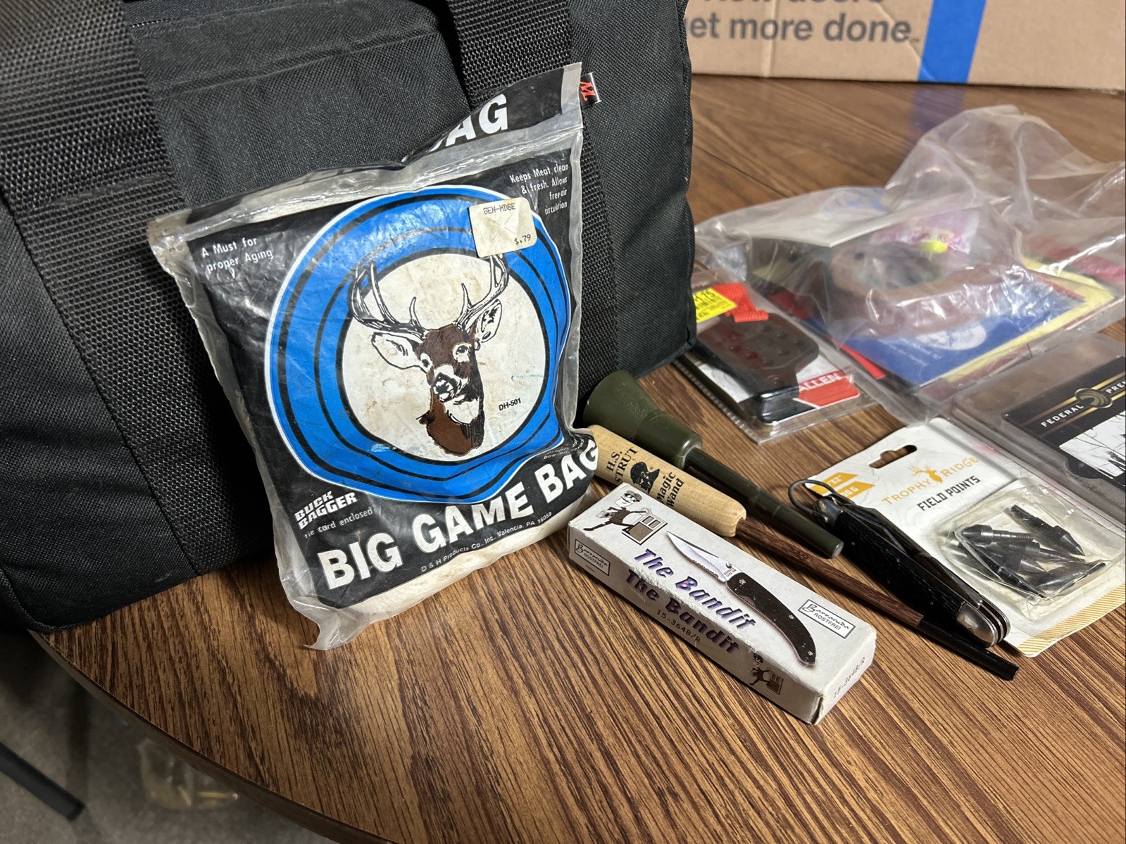 Hunting Bag and supplies lot Blackpowder Rifle strap Vintage Sporting Goods