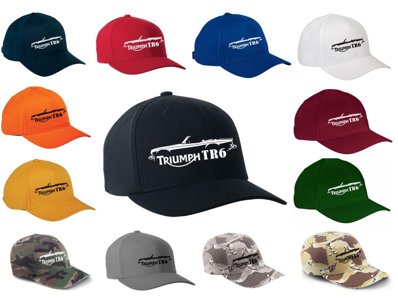 Triumph TR-6 TR6 Sports Car Classic Color Outline Design Hat Cap