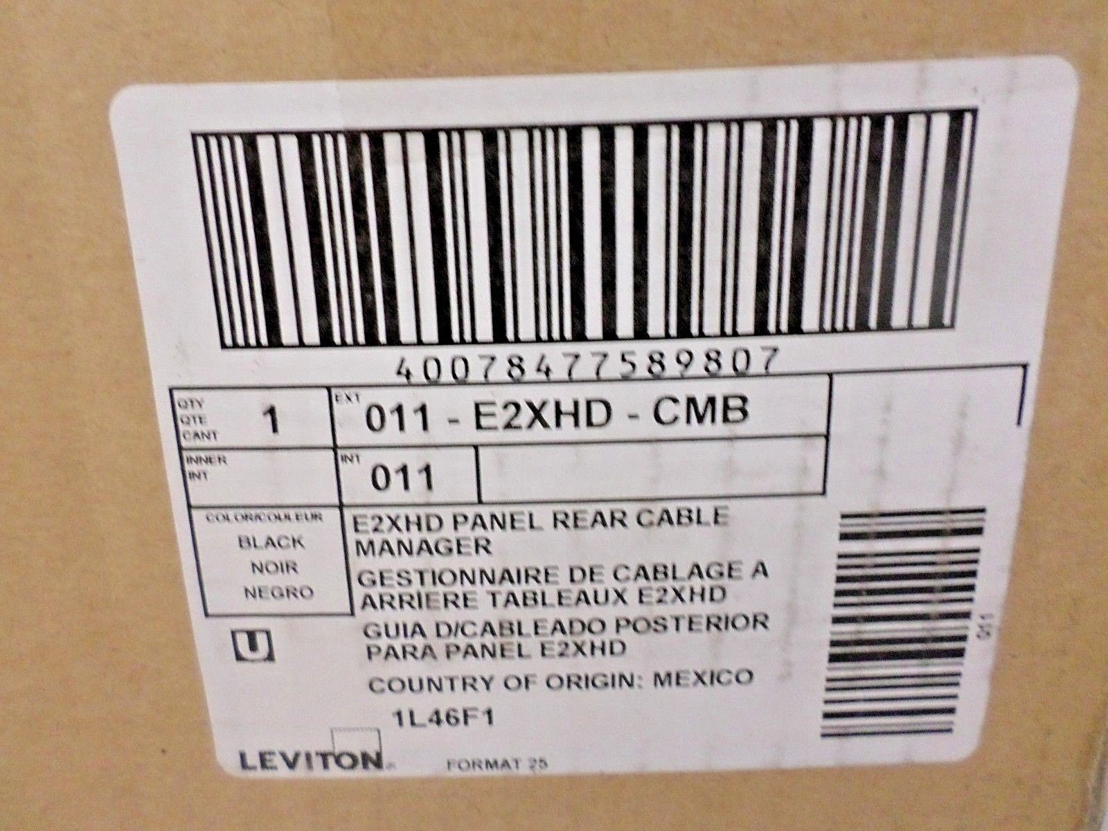 Leviton E2XHD-CMB Rear Cable Manager Black NOS OPEN BOX**