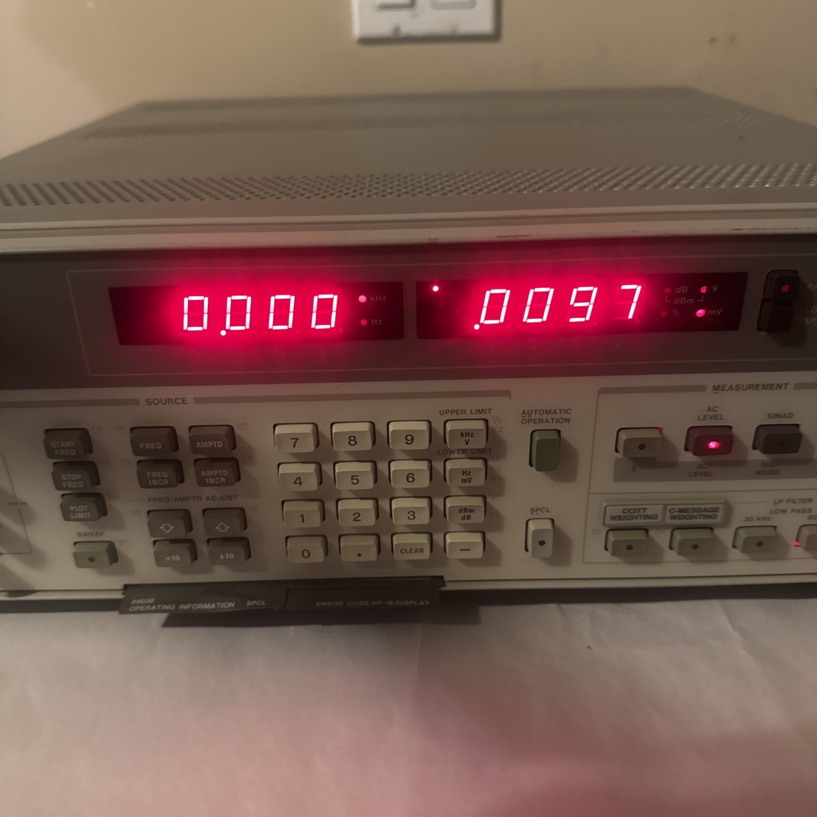 HP 8903B Audio Analyzer READ