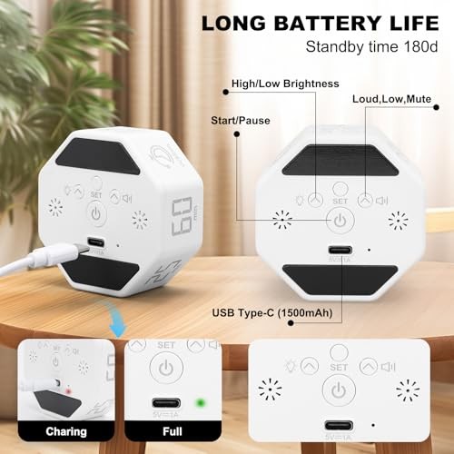 Visual Timer for Classroom — Pomodoro Timer with Auto Cycle, Presets & White