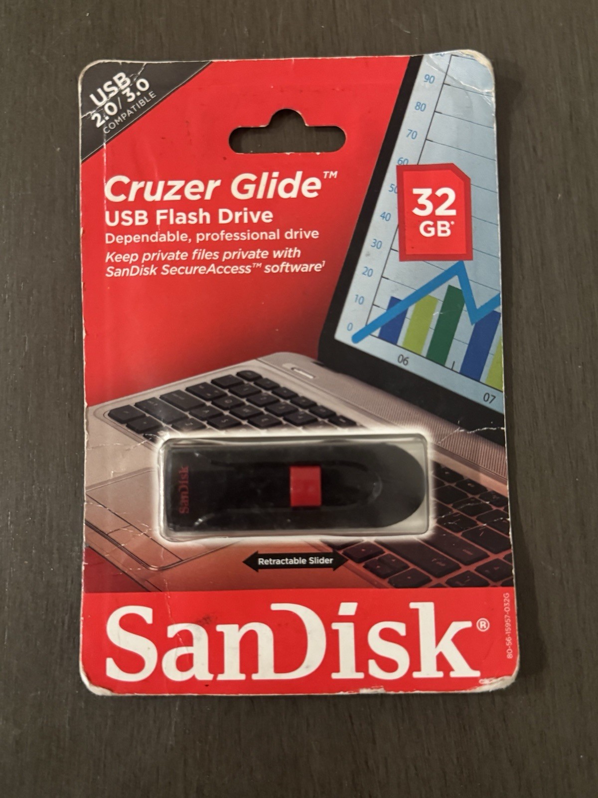 Sandusk 32 GB Cruzer Glide USB 2.0 Flash Drive