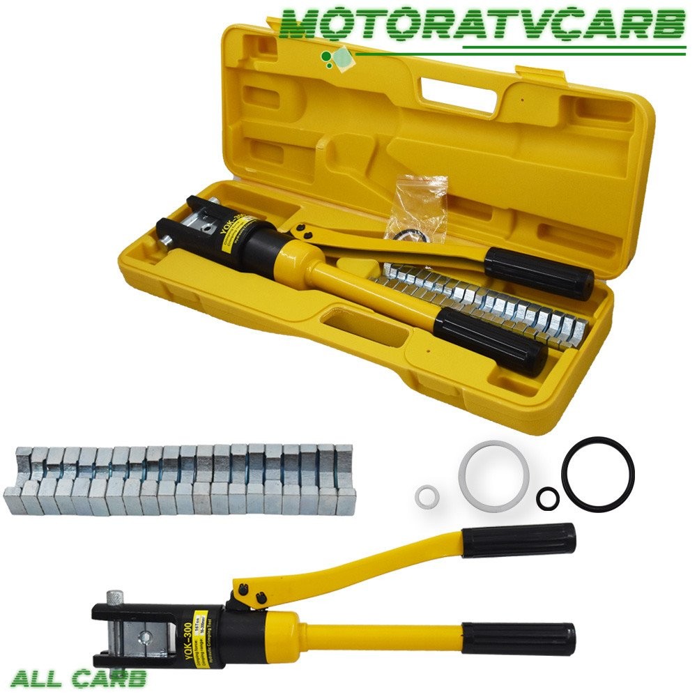 ALL-CARB Hydraulic Wire Crimper W/11 Dies Battery Cable Lug Crimping Tool 16Mt