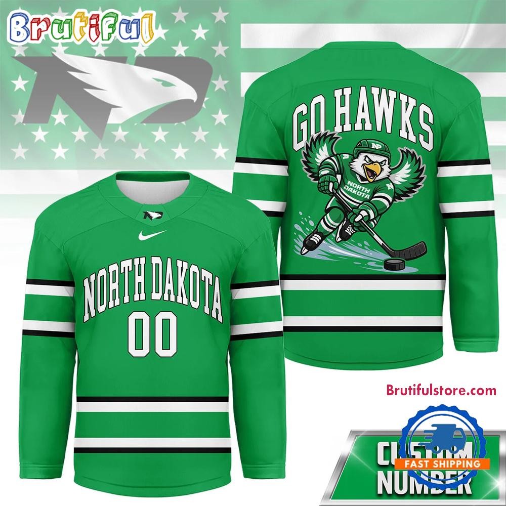 Personalized North Dakota Fighting Hawks 2026 Game Day Hockey Shirt Men's