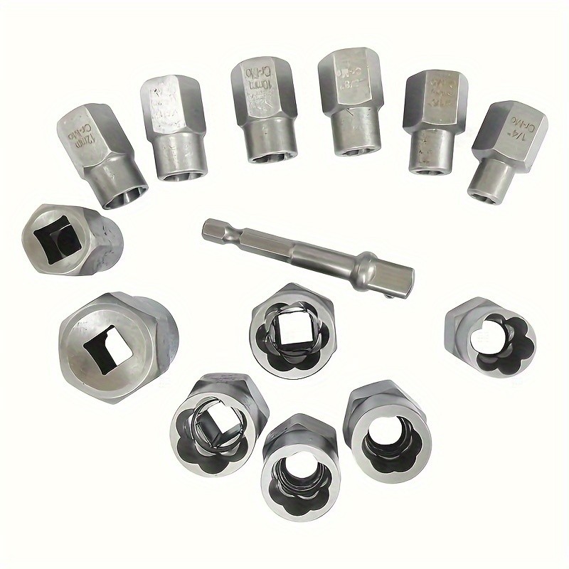 Impact Nut & Bolt Remover Set 3/8" Bolt Extractor Tool Socket Kit With Case 14pc