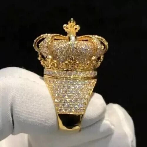 4ct Round Cut Lab Created Diamond ring 14k yellow gold plated