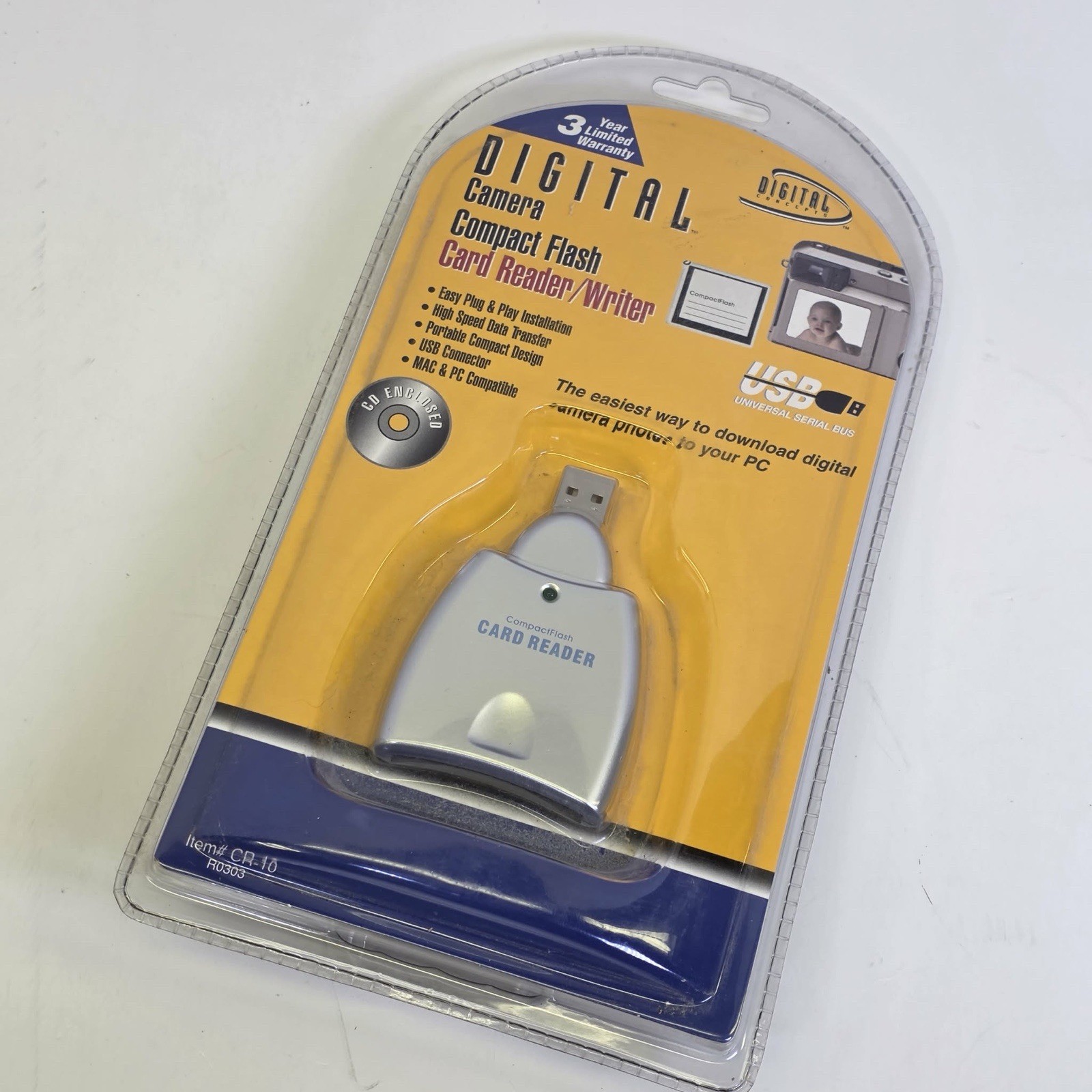Digital Camera Compact Flash Card Reader/Writer No. CR-10  Factory Sealed