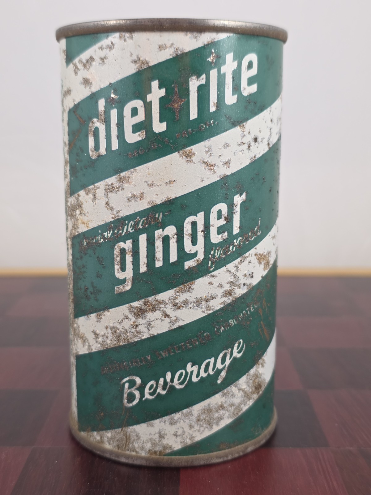 Diet Rite Ginger Flavor Soda 12oz Flat Top Steel Soda Can