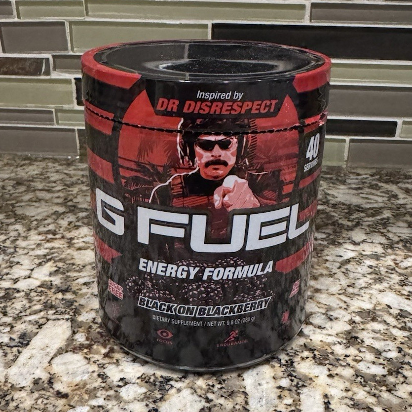 G FUEL Black on Blackberry *RARE* DR DISRESPECT Powder Tub