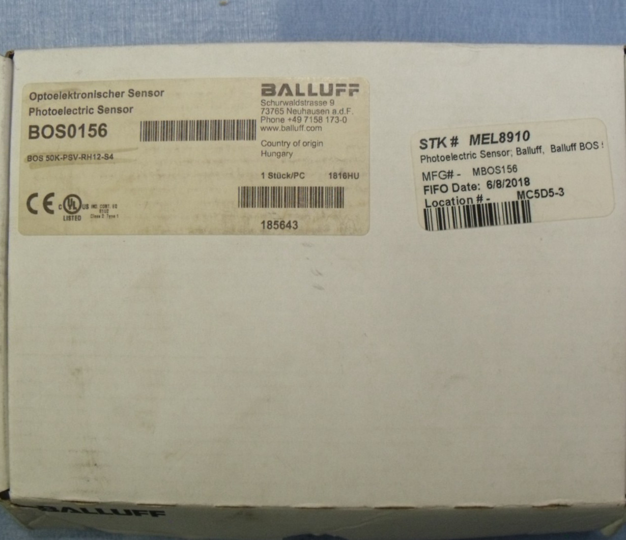 NIB Balluff BOS 50K-PSV-RH12-S4 Sensor