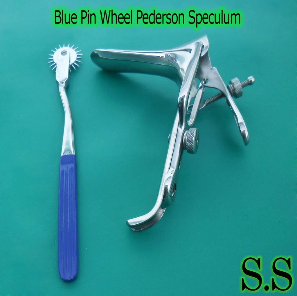 Pederson Vaginal Speculum Large & Blue Colour Pin wheel Gynecology Instrument