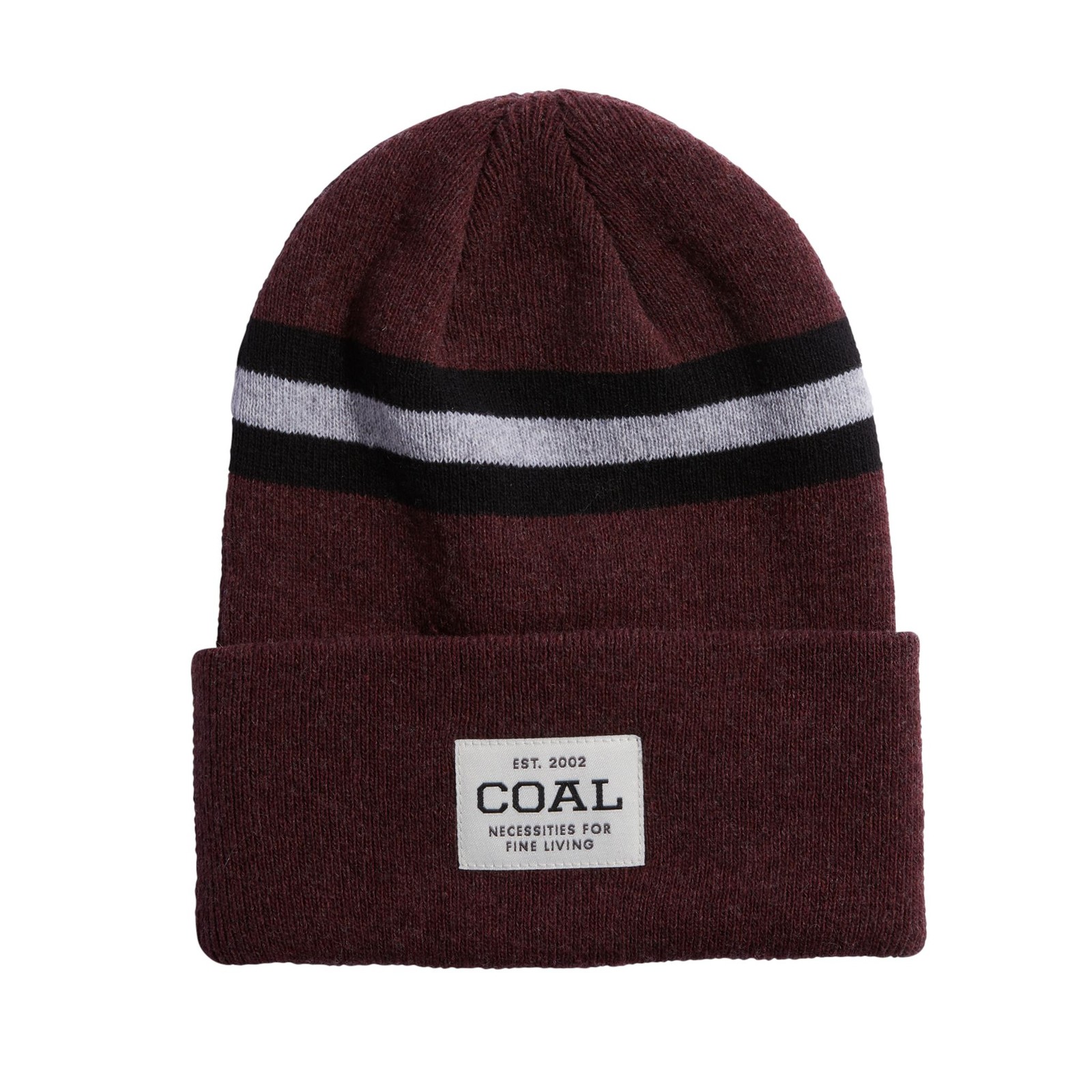 Coal The Recycled Uniform Tall Beanie, Heather Burgundy Stripe
