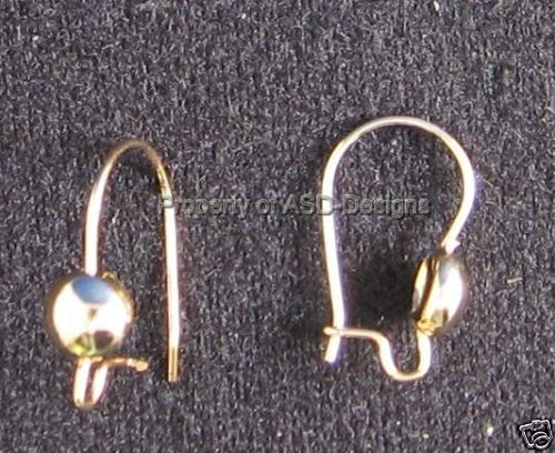36pcs G/P Earring Locking Earwires With 5mm Ball 4784