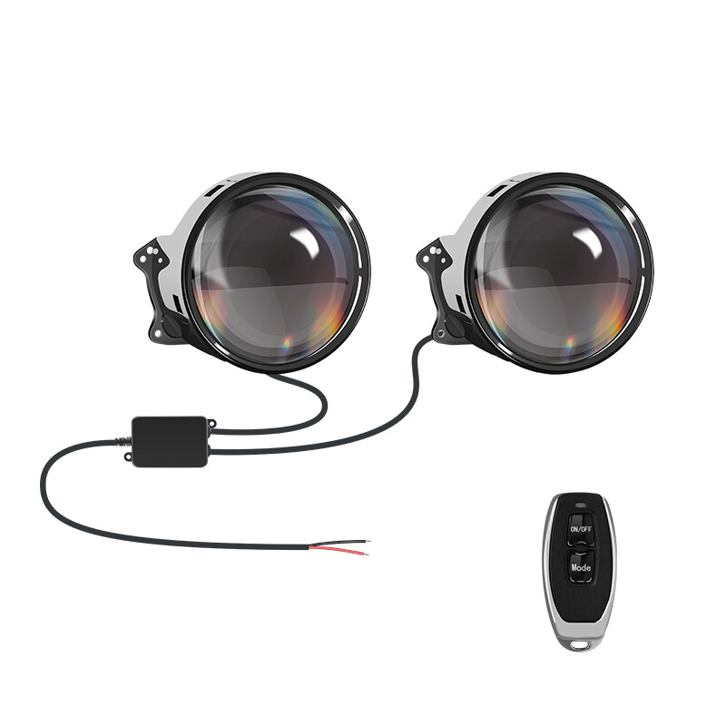 2025 12V LED Dynamic Devil Eyes Lights Car Remote Control Headlight Retrofit Kit