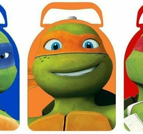 Tin Lunch Box Teenage Mutant Ninja Turtles Purse Box Orange Metal