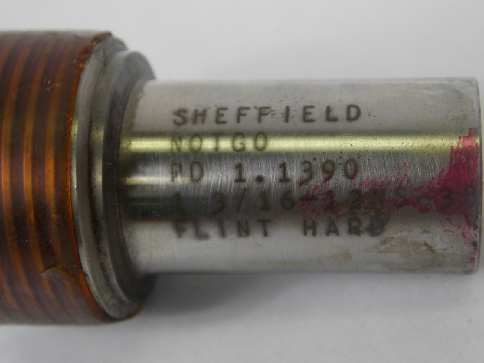 THREAD PLUG GAGE 1 3/16-12 NS-3B NOGO PD 1.1390