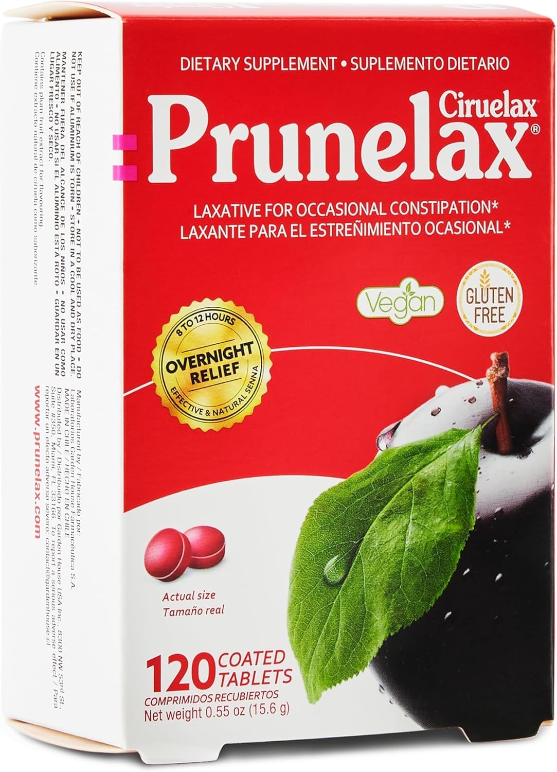 Ciruelax Prunelax Laxative Mini Tablet Overnight Relief Regular Strength