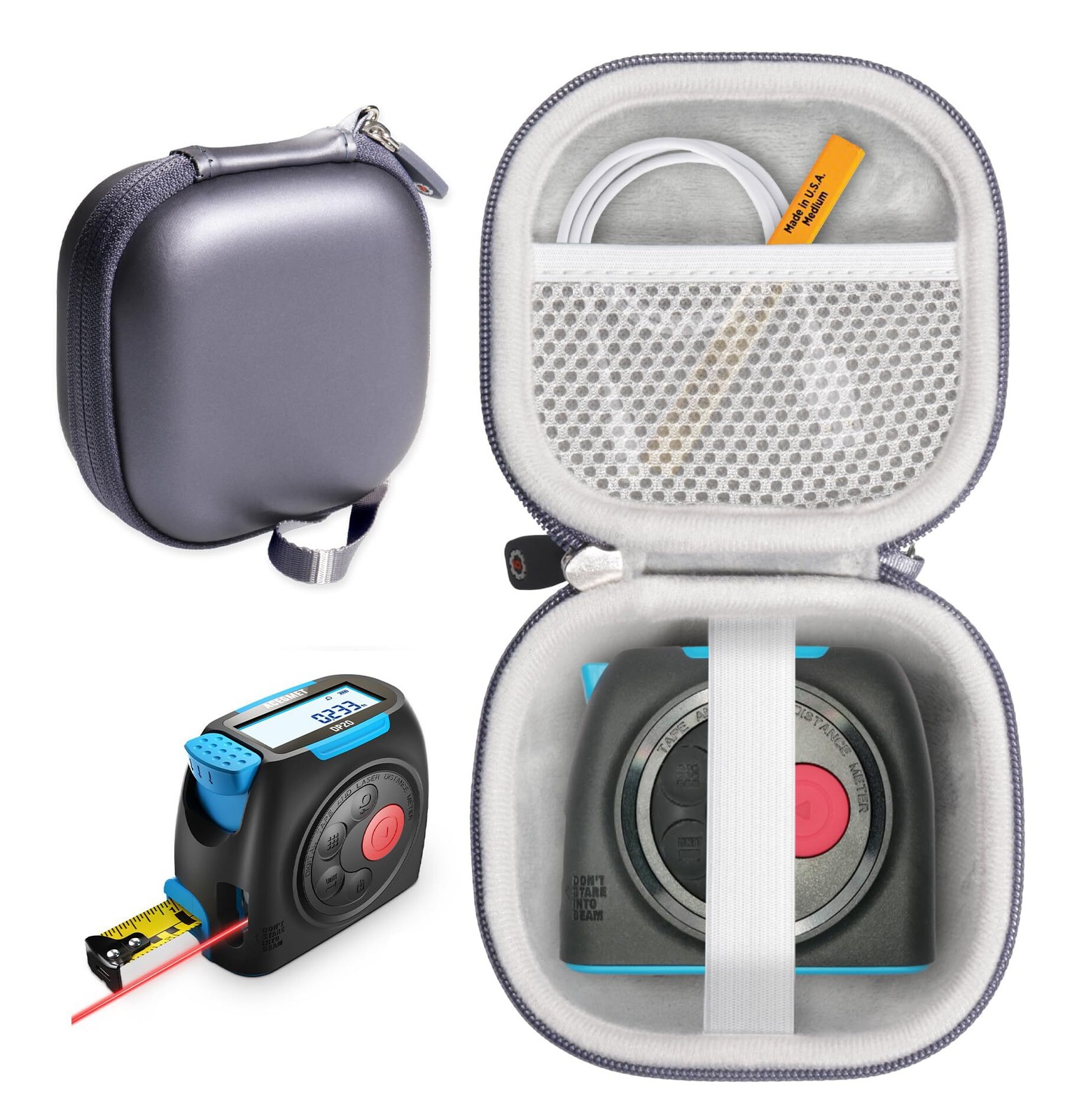 GETGEAR 3-in-1 Digital Tape Measure Case for ACEGMET 131 Ft Laser Measurement To