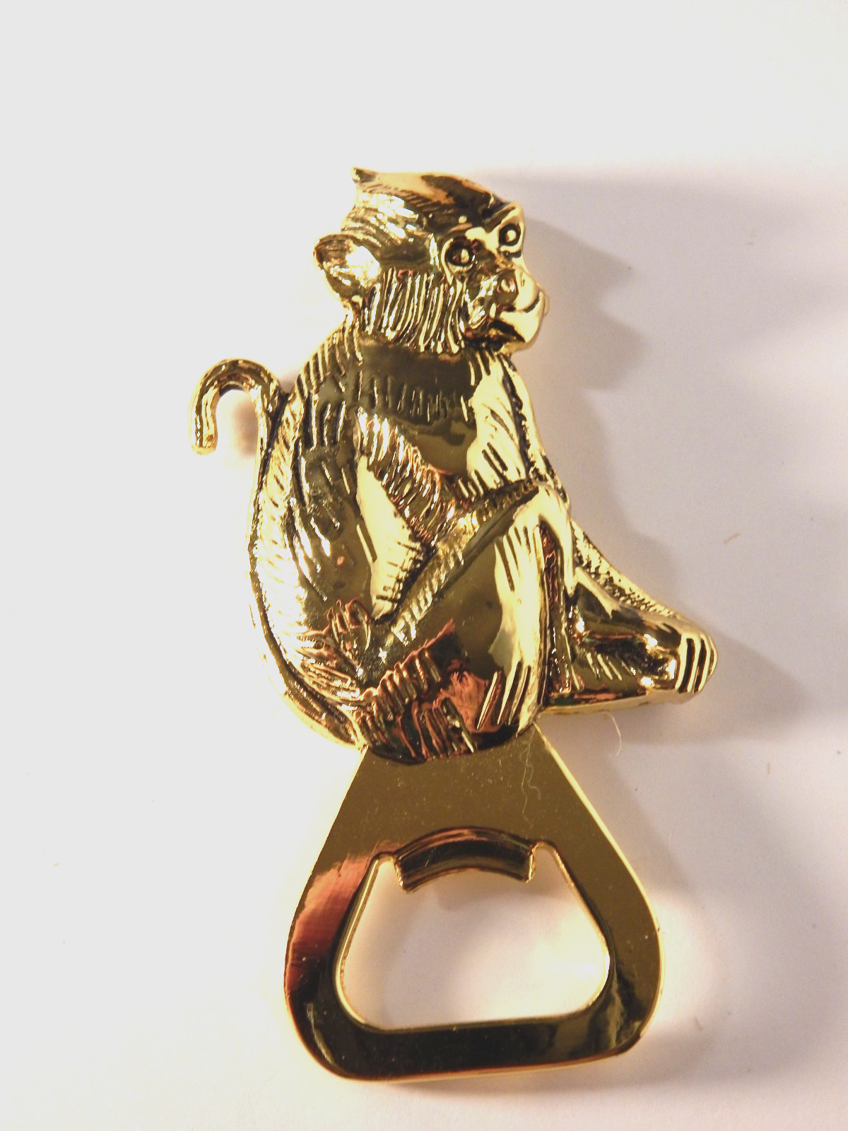 New Monkey Bottle Opener Discontinued Thirstystone Gold Tone detailed solid 4"