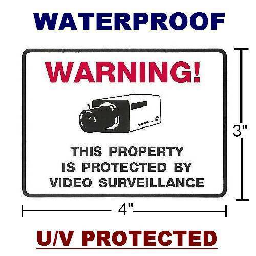 HOME STORE SECURITY STICKERS SURVEILLANCE CAMERA SYSTEM IN USE WINDOW DECAL LOT