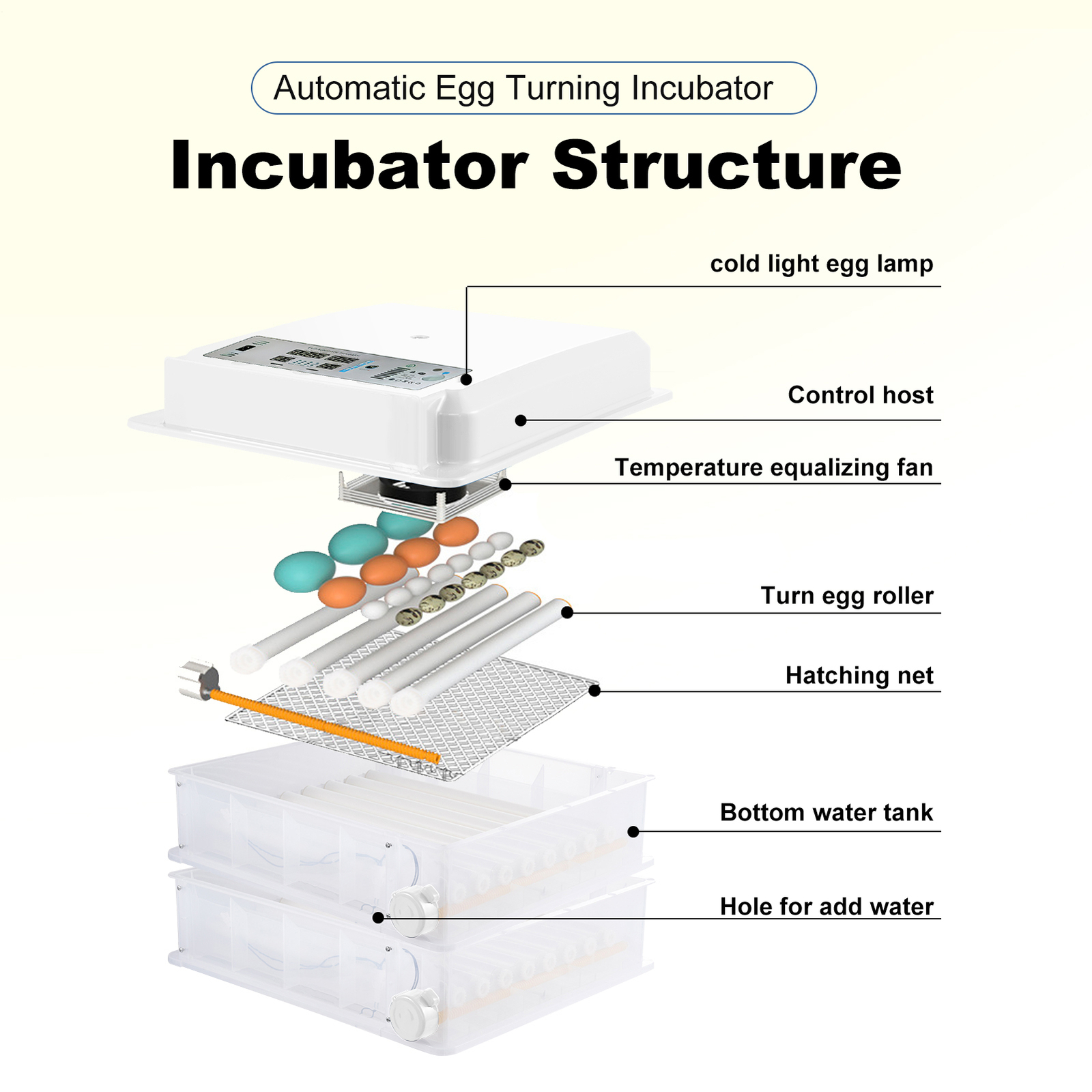 120 Egg Incubator Chicken Quail Hatcher Automatic Incubators for Hatching Eggs