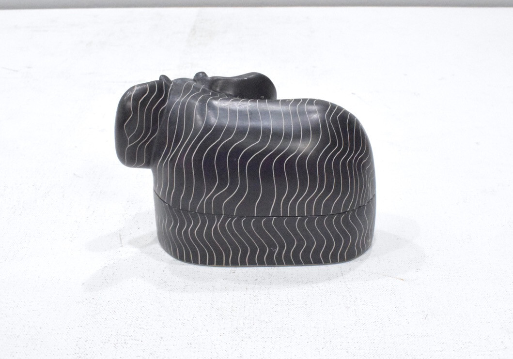 African Soapstone Elephant Design Box Kenya
