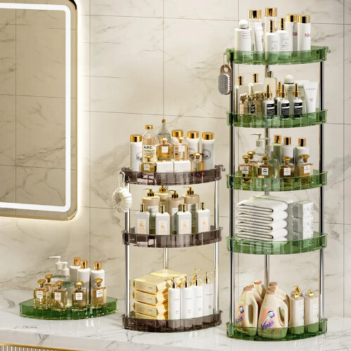 Bathroom Shelf Countertop Triangle Organizer Multi-Layer Washstand Corner Rack