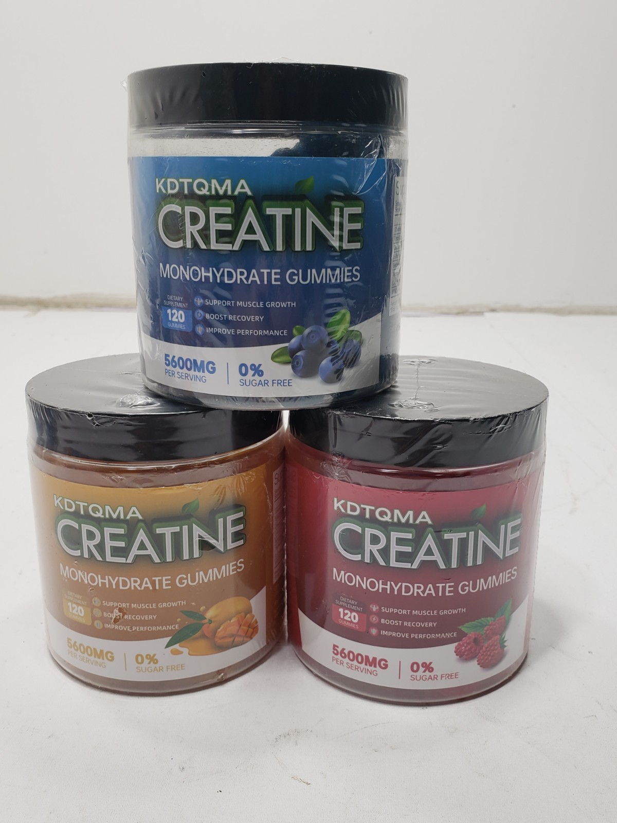 Lot of 3 KDTQMA Creatine Monohydrate Gummies 120CT 5600mg Exp 09/25/2026