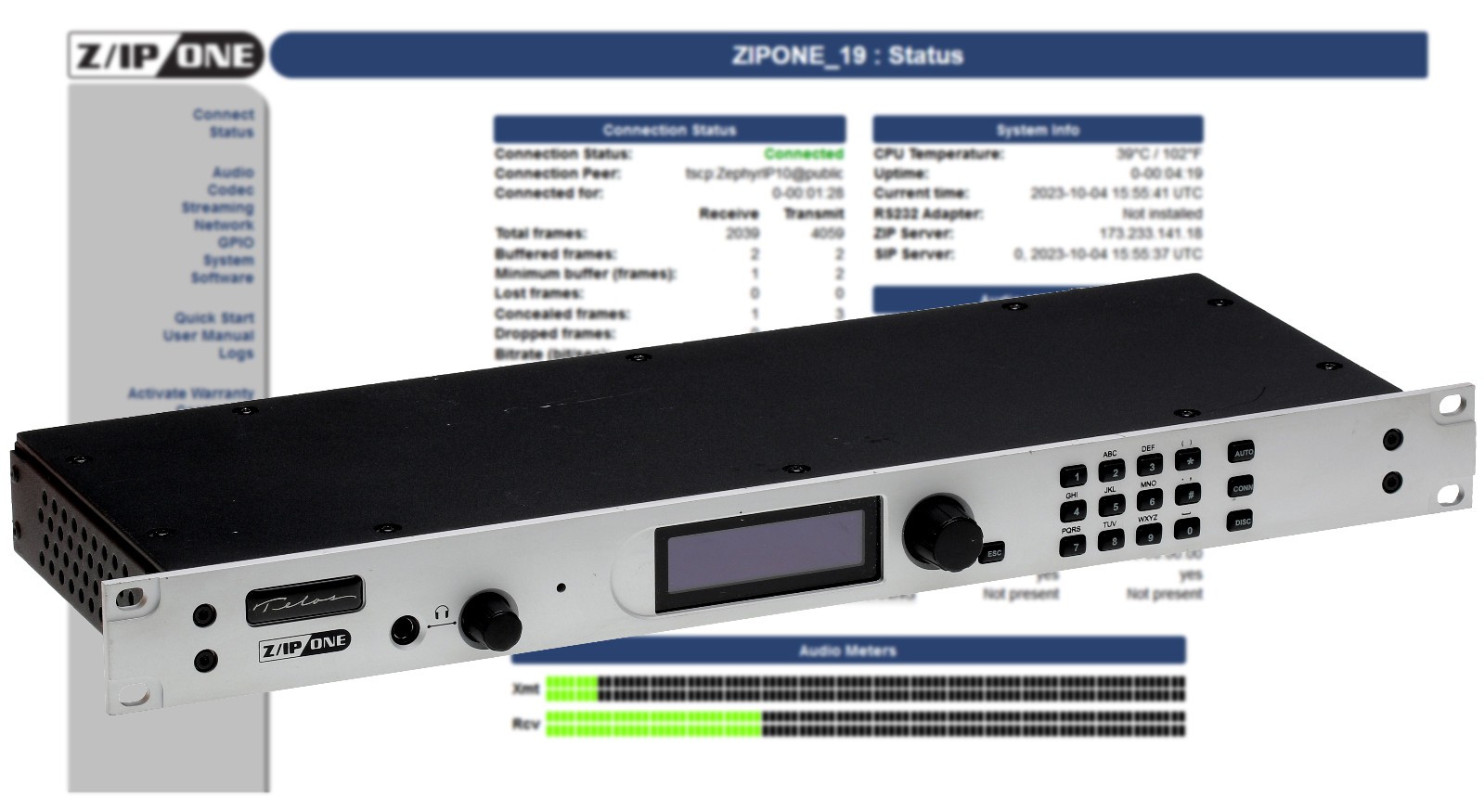 Telos Z/IP ONE Remote Studio Codec Audio Over IP Internet Transmission Endpoint