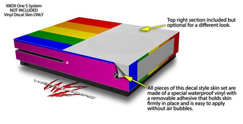 Skin XBOX One S Console Controller Rainbow Stripes