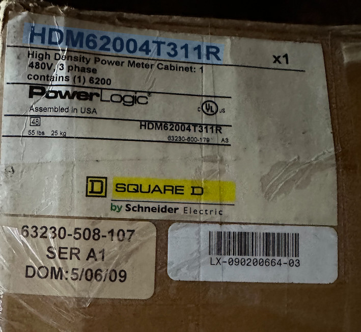 Square Hdm62004T311R is a siHigh Density Power Meter Cabinet PowerLogic Ion