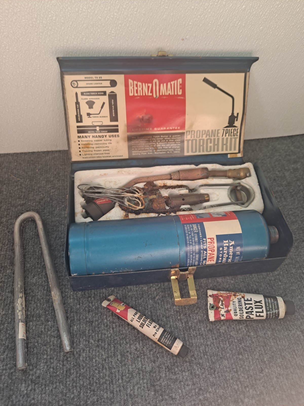 Vintage BERNZ-O-MATIC Model TX 25 Propane Torch Kit, Heavy Patina*