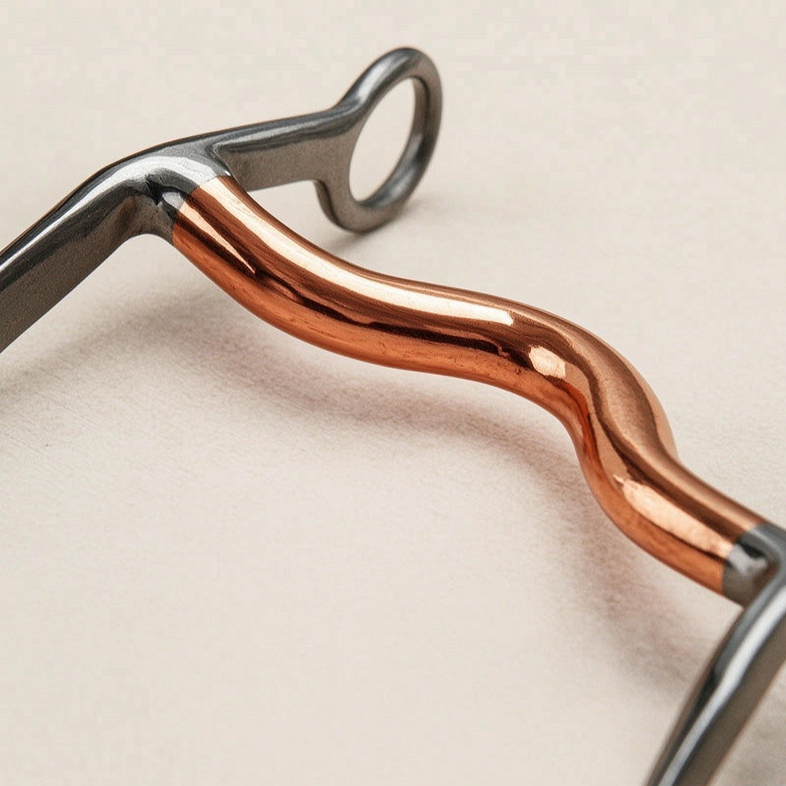 Curb with Copper Mouthpiece Non-Flaking Low Port Curb Balanced Leverage