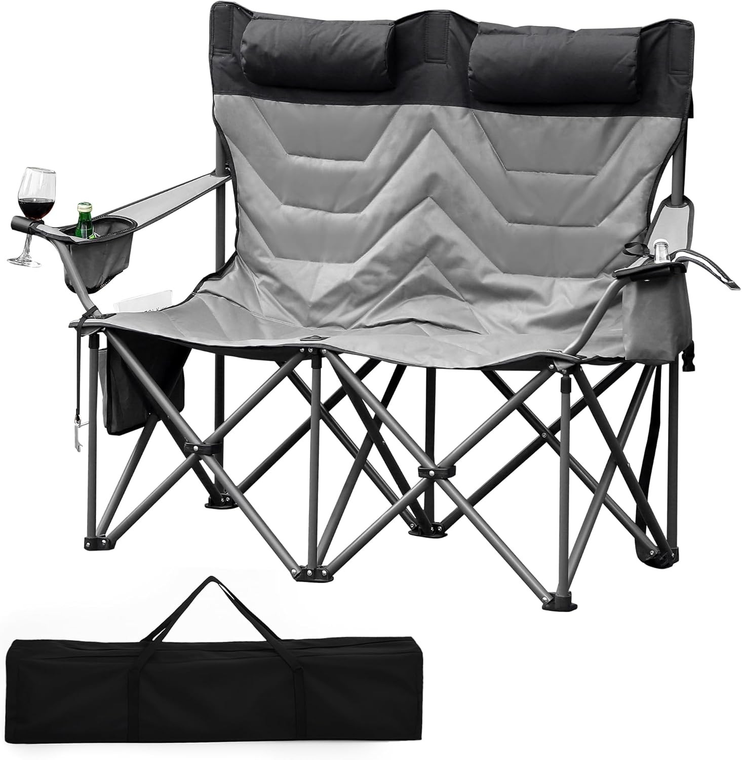 Heavy Duty Oversized Camping Chair for 2 Person 700 LB Folding Outdoor Chair