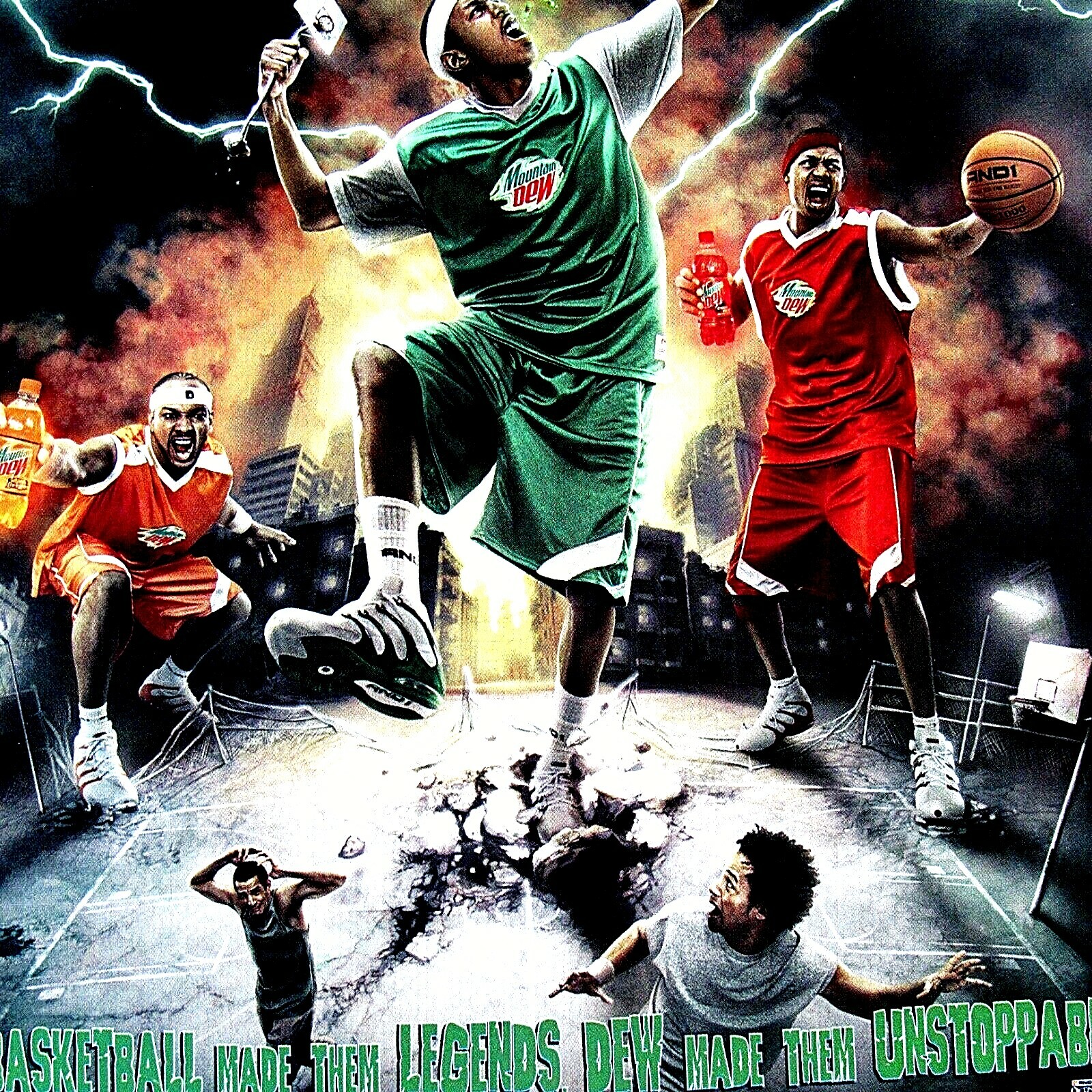 Mountain Dew Streetzilla Dew Made Them Unstoppable Original 2005 Print Ad