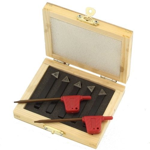 5 pc 3/8" Lathe Indexable Carbide Insert + 15PC Turning Tooling Bit Holder Set
