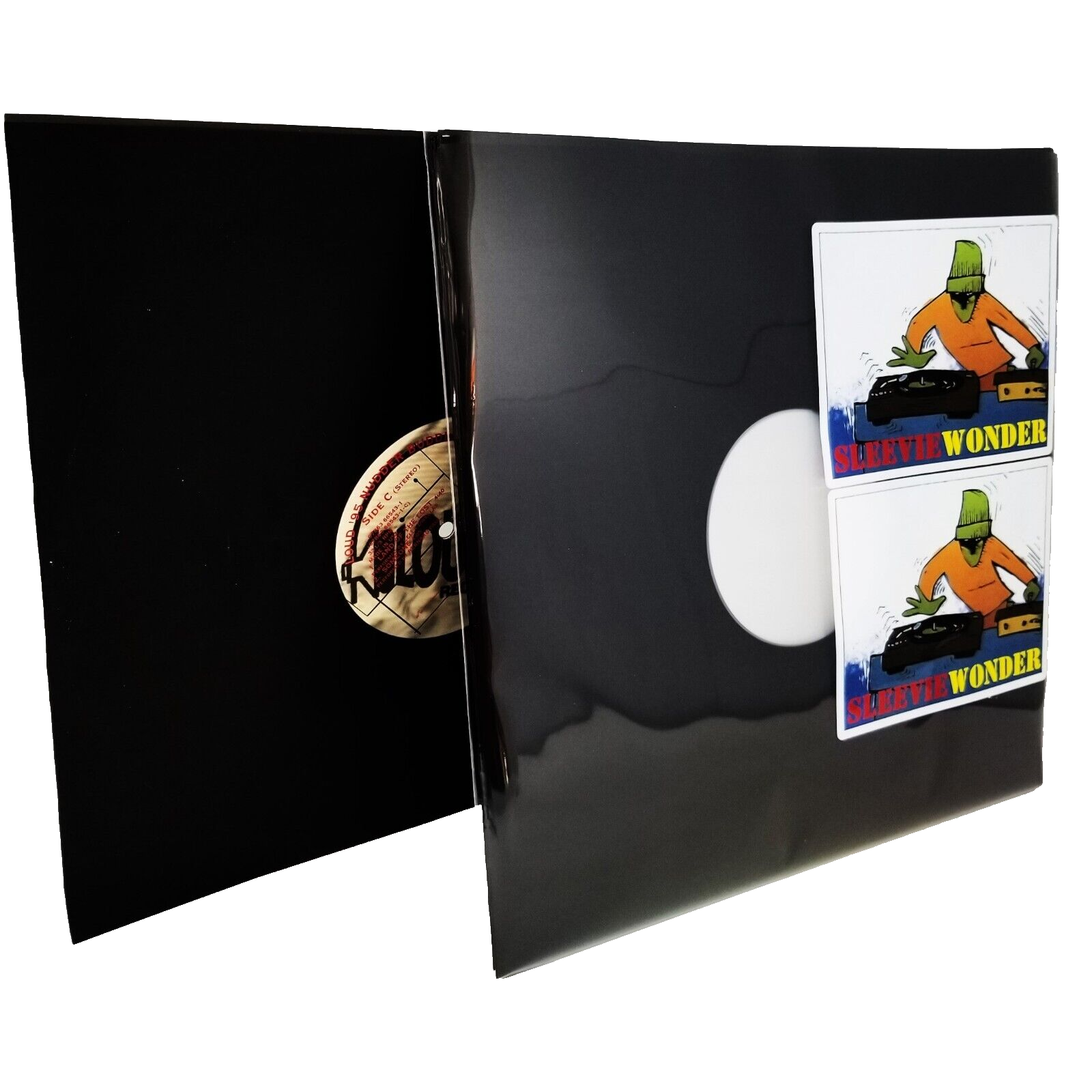 Plastic Inner Sleeves (100) Black + Clear Window Anti Static 12" LP Vinyl Record