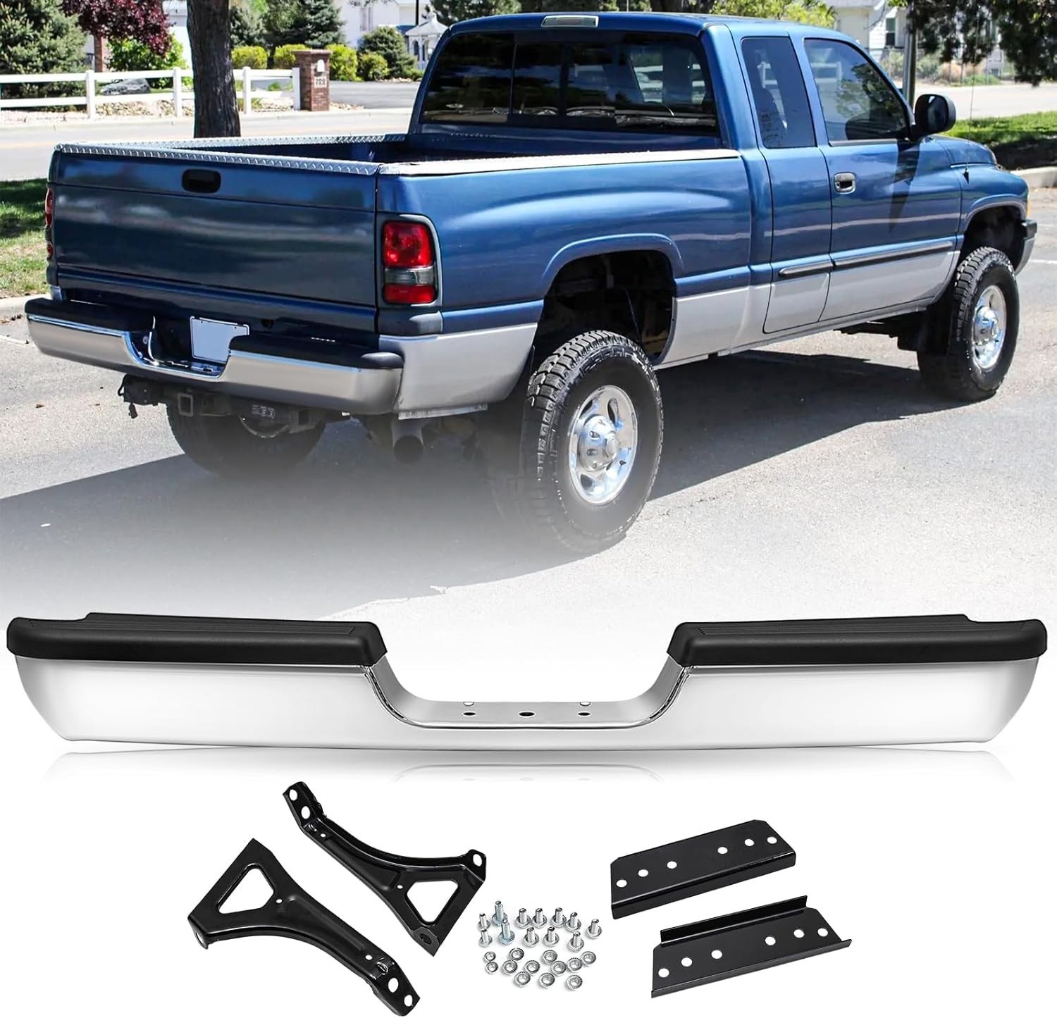 Rear Bumper Replacement for 1994-2001 Dodge Ram 1500 94-02 Ram 2500 3500 Pickup