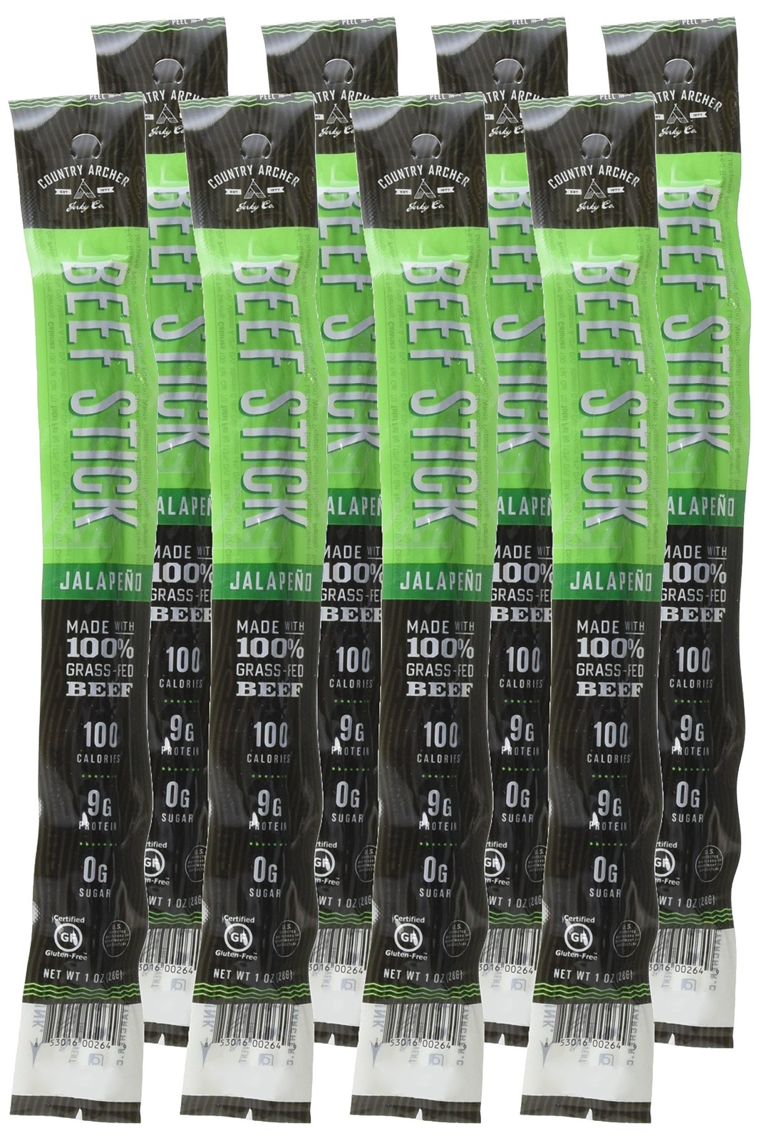 (Pack of 18) Country Archer Jalapeno Beef Stick Natural Meat Snack 1 Oz