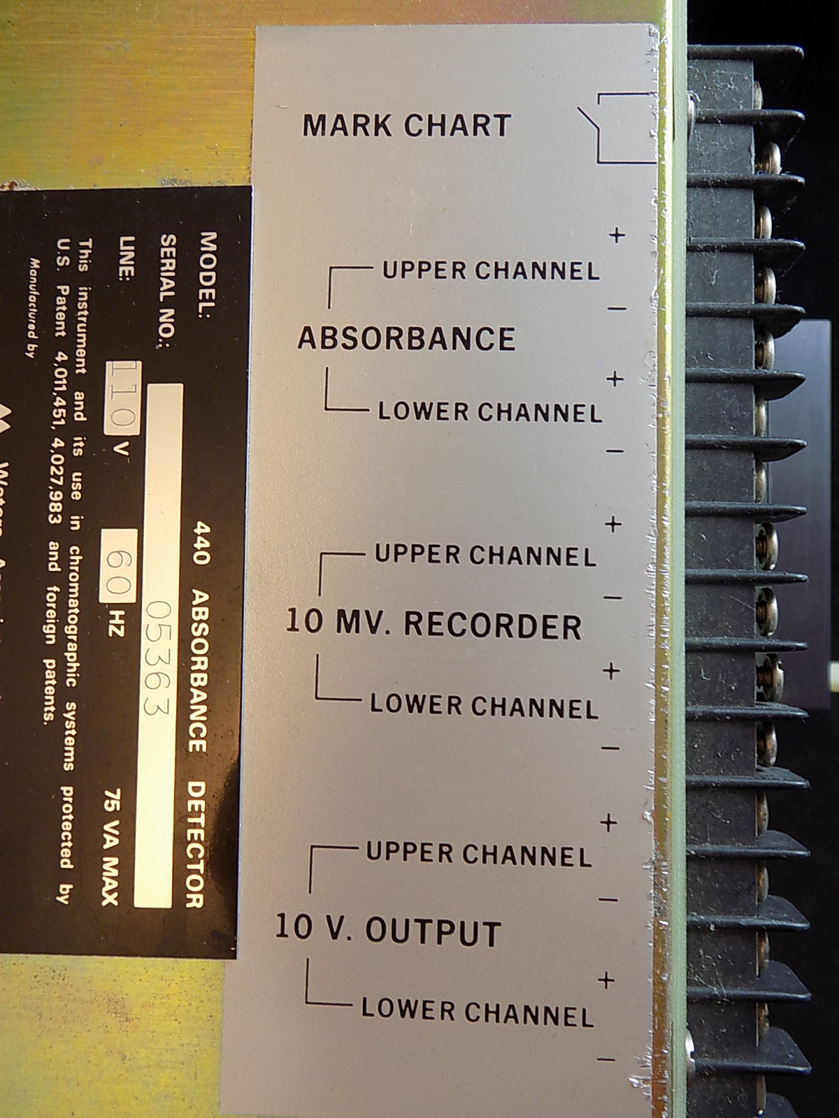 ABSORBANCE DETECTOR Model 440 Waters Associates UNTESTED