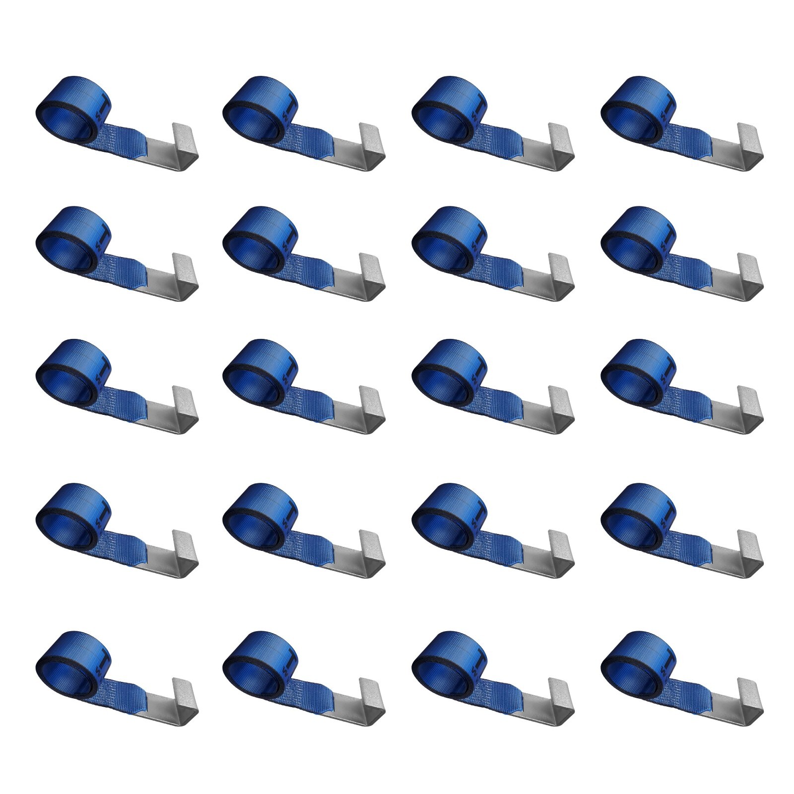 USA 20 Pack 4" x 5' Roll Off Container Winch Strap w/ Flat Hook 5400 LBS BLUE