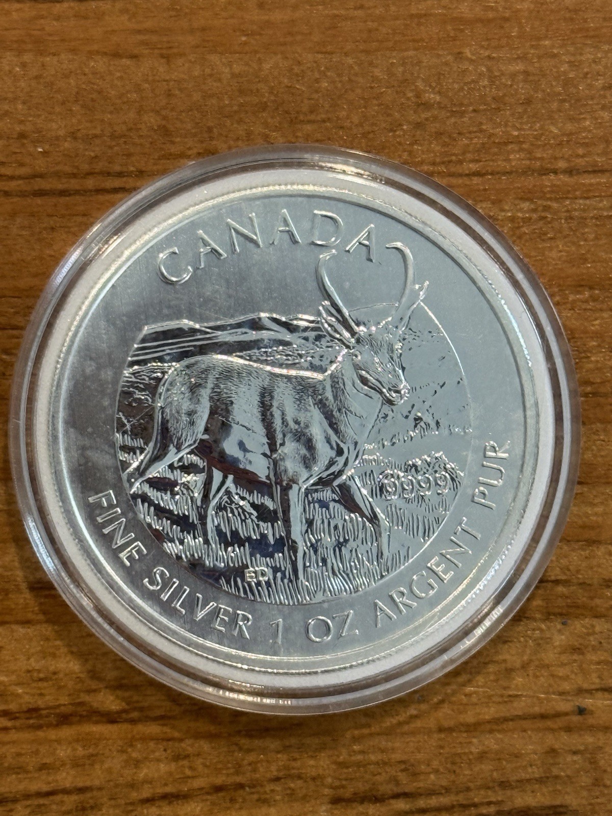 1 oz 2013 Canada Silver Pronghorn Antelope .9999 Fine $5 Canadian Wildlife Coin