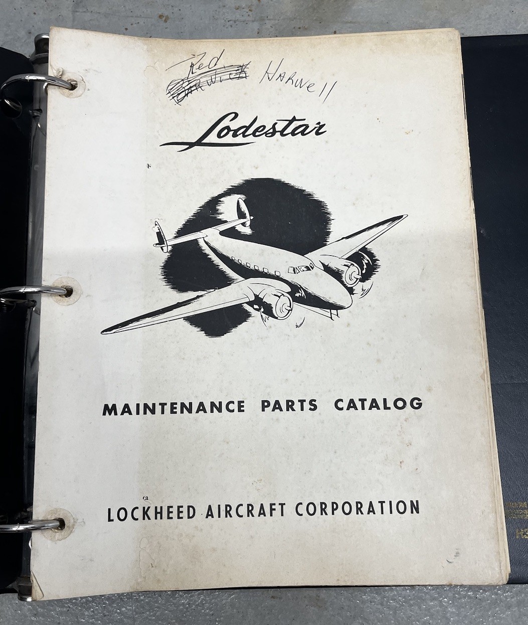 Lockheed Lodestar Model 18 Maintenance Parts Catalog-Original