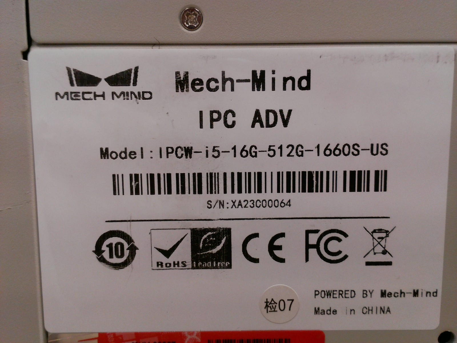 IPCW-i5-16G-512G-1660S-US Mech-Mind Robotics 3D Camera Vision System Controller