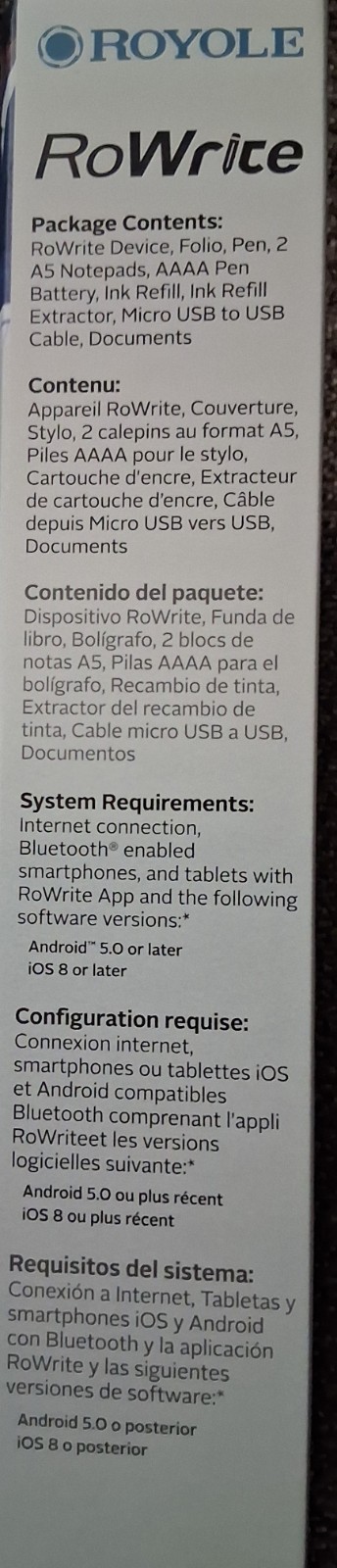 Royole RoWrite Smart Writing Pad Bluetooth Digital Note Tablet